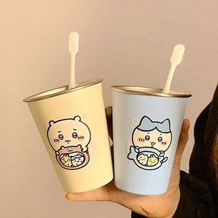 可爱不锈钢高颜值学生刷牙杯创意情侣洗漱杯卡通简约漱口杯家用