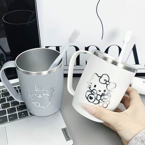 防摔带手柄三丽鸥卡通不锈钢可爱