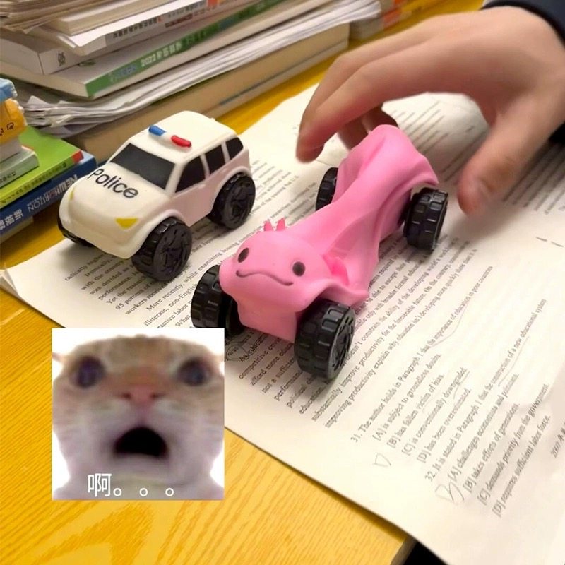 拉伸小车玩具拉拉车创意拉长解压带轮沙子滑行车变形汽车减压玩具