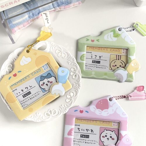 新款甜品蛋糕系列pvc3寸卡套横版追星小卡收纳照片包包挂件保护套