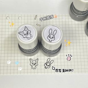 周边手账印章兔子狐狸卡通可爱印章装 饰盖章 饰情侣礼物印章diy装
