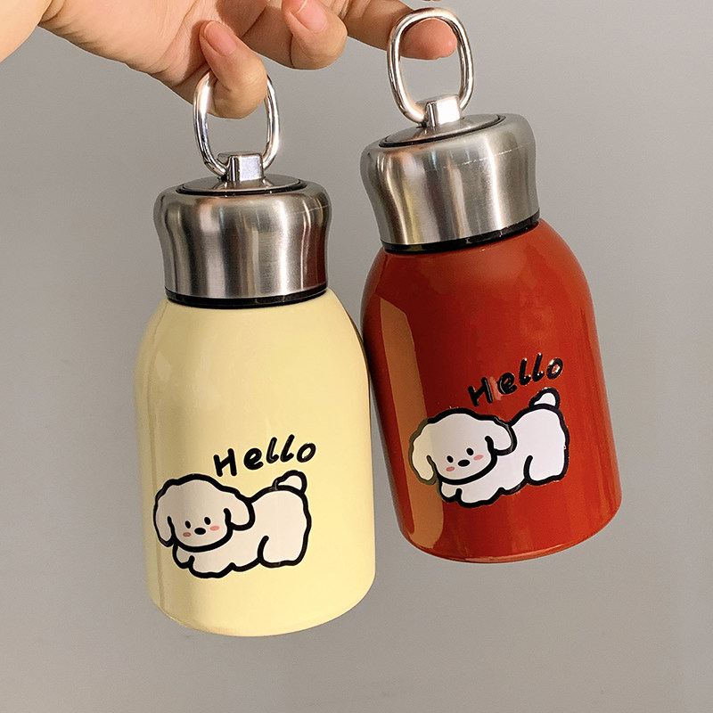 不锈钢304小狗保温杯卡通高颜值学生便携小胖可爱小巧迷你水杯