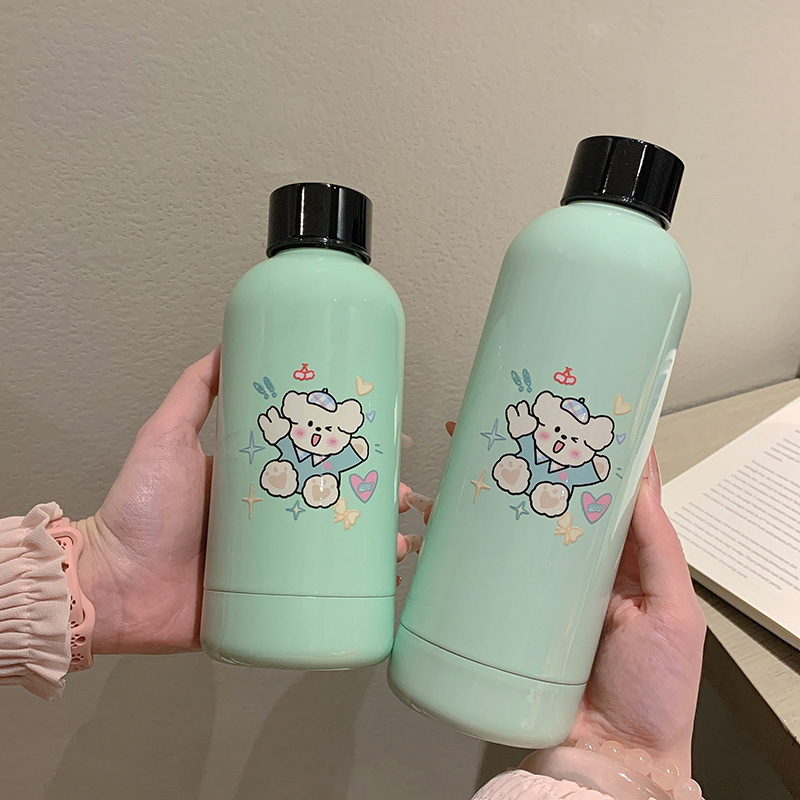 可爱小狗304不锈钢喝水杯高颜值学生日常便捷运动时尚简约保温杯