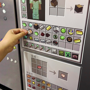 我 饰贴合成表洗衣机 世界工作台冰箱贴磁力MC大电影周边房间装