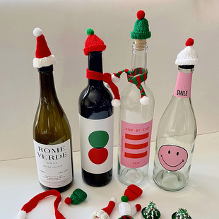 迷你圣诞小帽子小围巾玩偶装 饰棒棒糖小帽子手指帽小围巾 饰圣诞装