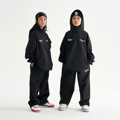 服酱少儿街舞冲锋衣套装hiphop男女童帅气跳舞衣服bboy嘻哈演出服