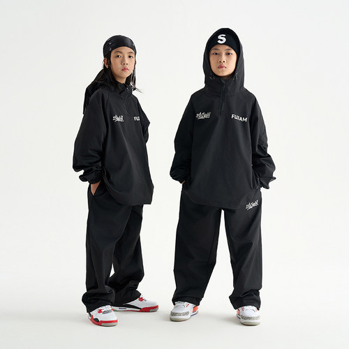 服酱少儿街舞冲锋衣套装hiphop男女童帅气跳舞衣服bboy嘻哈演出服