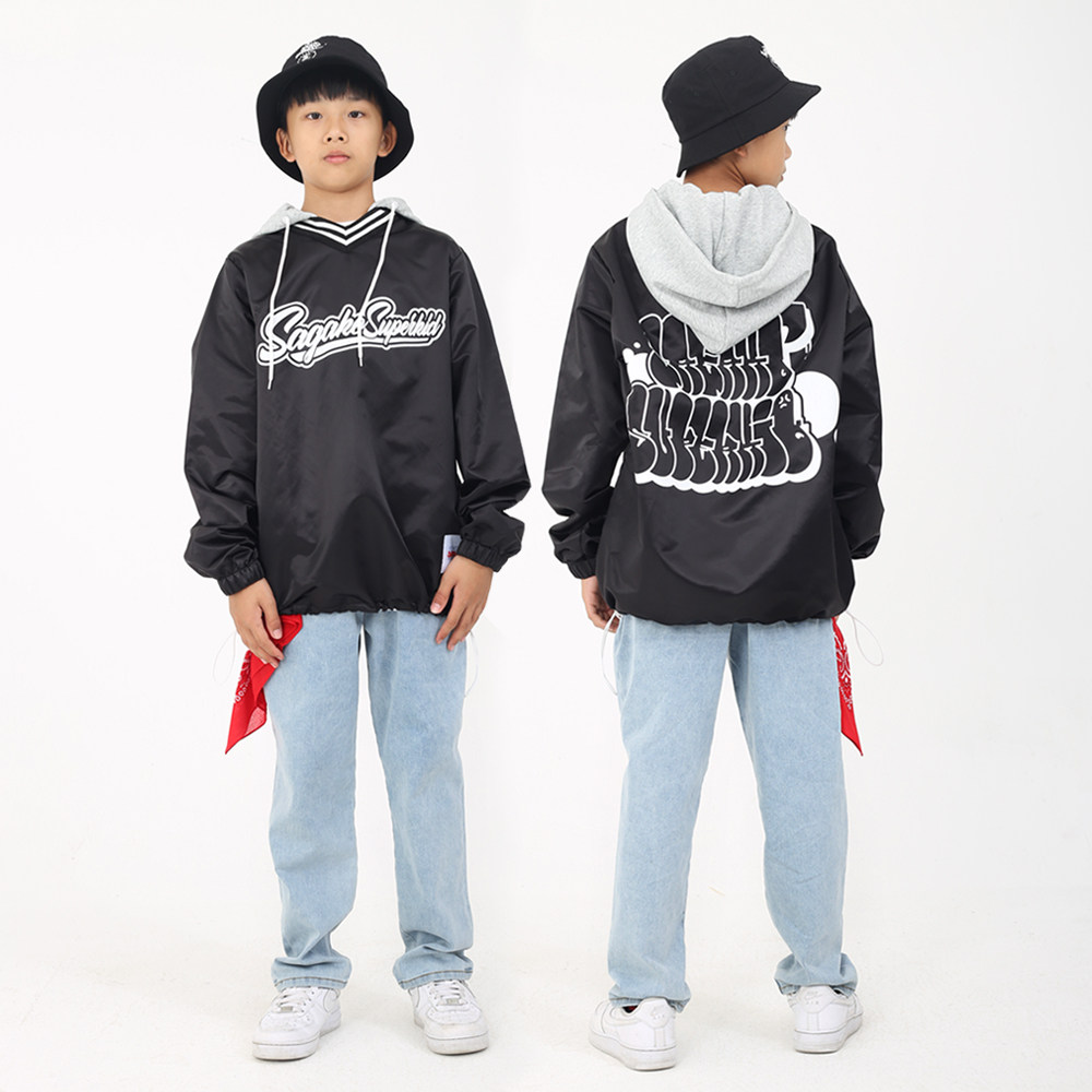 国潮原创设计潮童装少儿街舞服装帅气嘻哈bboy衣服hiphop演出男童