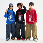 儿童跳舞潮服酷帅男童秋季 儿童街舞演出服套装 嘻哈hiphop炸街长袖