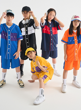 服酱美式少儿棒球服街舞套装hiphop男女童嘻哈潮牌童装帅气演出服