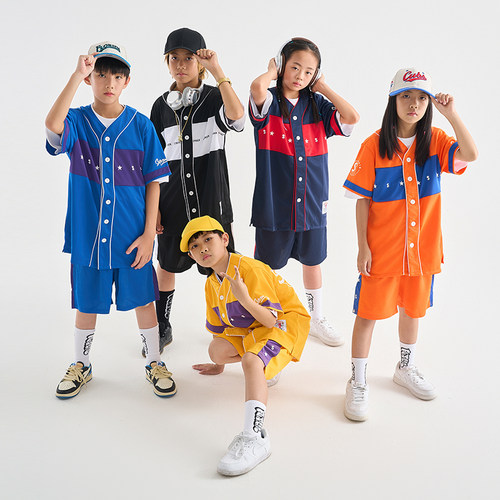 服酱美式少儿棒球服街舞套装hiphop男女童嘻哈潮牌童装帅气演出服