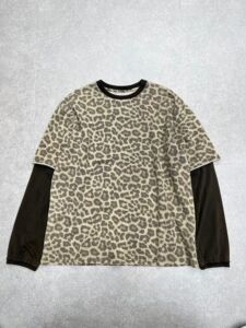 Bobo1972冬季新款欧货女装圆领长袖豹纹拼接假两件T恤上衣635180