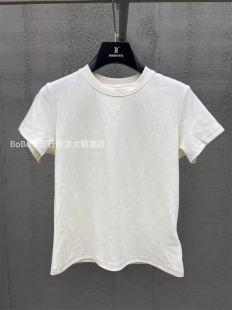 T恤上衣女 简约纯色百搭纯棉夏短袖 欧货bobo1972新品 2024韩版