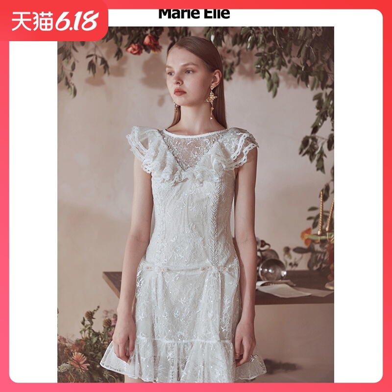 Marie Elie春夏新款 殷殷白雾熙连衣裙EAA12M09922