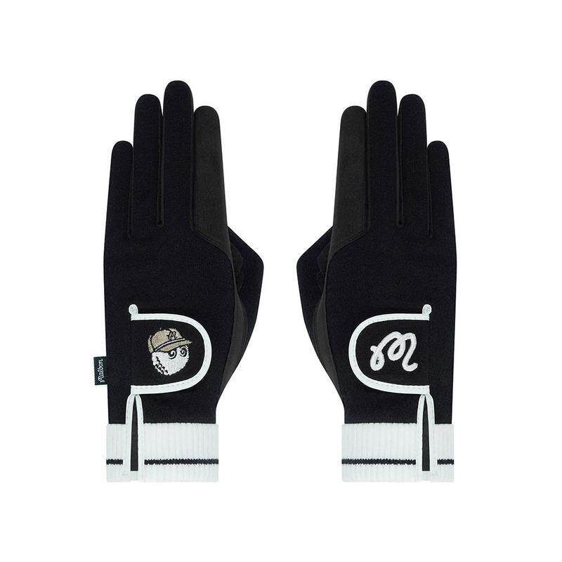 代购MalbonGolf女士冬季手套保暖防风贴合耐用合成皮革聚酯纤维