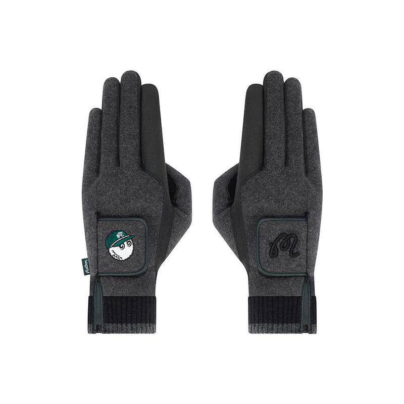 代购MalbonGolf男士手套保暖防风耐磨贴合合成皮革聚酯纤维