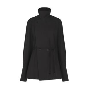 海外代购Issey Miyake/三宅一生女士衬衫高领收腰通勤日常