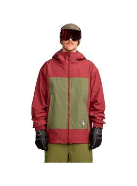 代购Volcom男士冲锋衣防水防风透气滑雪服连帽长袖户外夹克