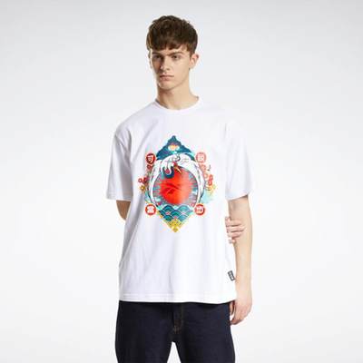 锐步REEBOK CNY CRANE TEE 男式GV0232运动T恤2024上新简约白色