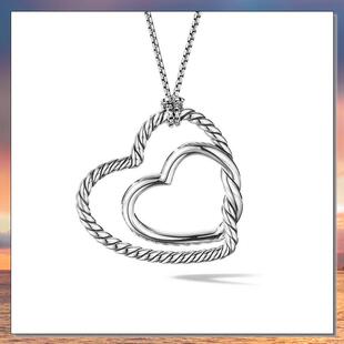 Heart Necklace Yurman 项链银色心形女式 Continuance® David