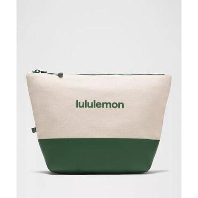海外代购lululemon/露露乐蒙女士收纳包拉链开合便携帆布拼色