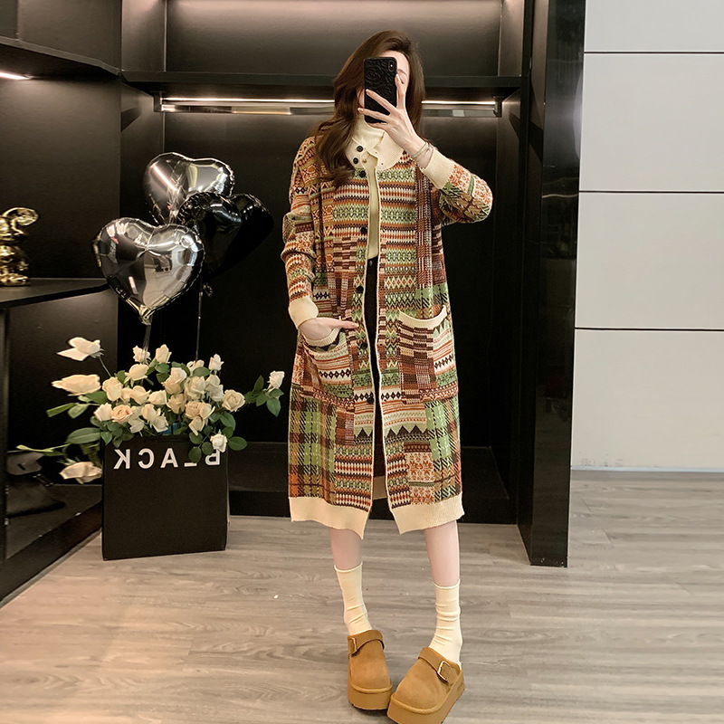 2025秋冬款连衣裙慵懒风优雅复古宽松针织加厚宽松时尚百搭毛