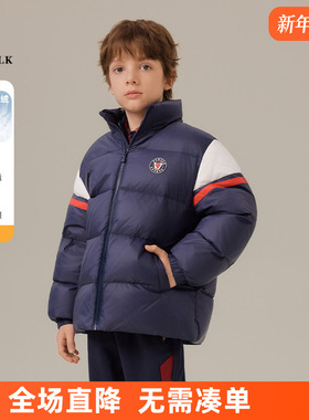 POLO WALK童装 男童羽绒服短款2025新款冬季儿童外套上衣保暖立领