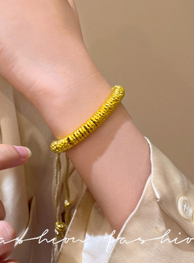 古法金色盘缠手串女高级感配饰品