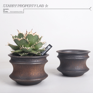 86龟甲龙惠比须笑大黑象牙宫潮流植物花盆植本钵SRL花盆手工陶瓷