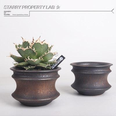 86龟甲龙惠比须笑大黑象牙宫潮流植物花盆植本钵SRL花盆手工陶瓷