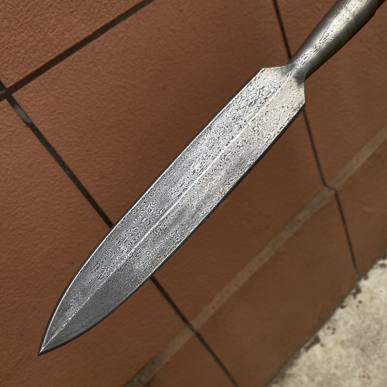 矛头花纹钢大马士革兵器户外武术