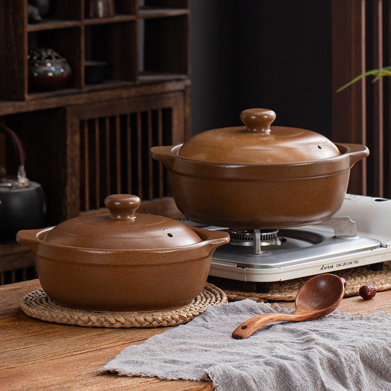 平定奕寿无釉土砂锅商用明火炖锅