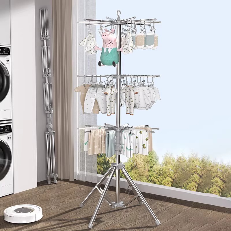 德国不锈钢晾衣架折叠家用挂衣架