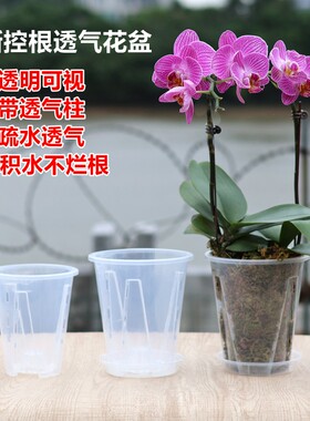 高透明蝴蝶兰种植专用花盆小盆栽兰花组盆控根透气兰花杯育苗花钵
