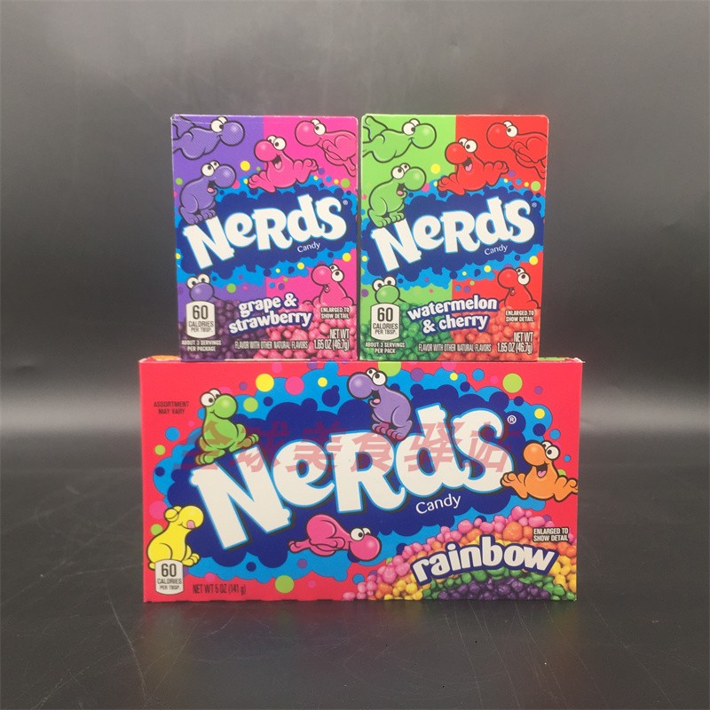 Nerds Candy Rainbow美国维卡乐的滋彩虹粒粒糖樱桃西瓜味