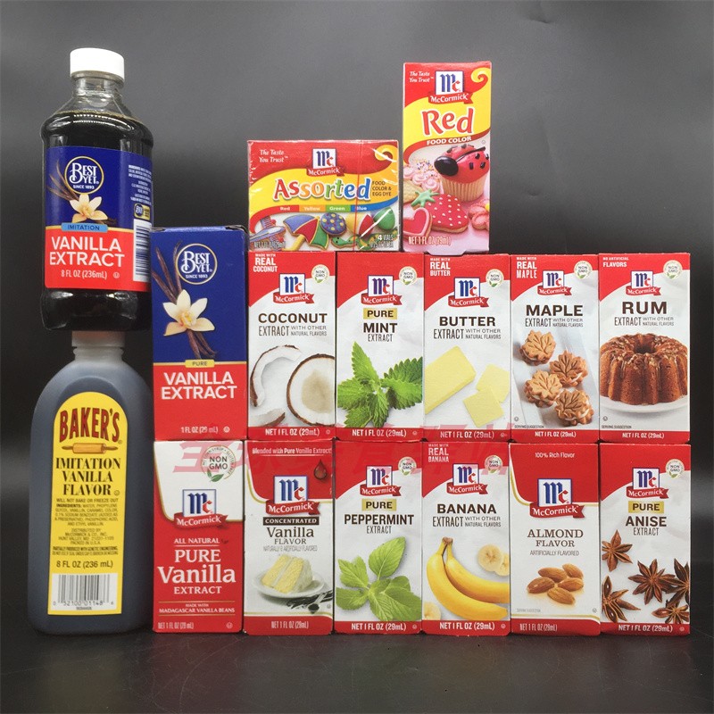 香草精Vanilla Extract香蕉橙子杏仁薄荷椰子黄油味食用烘焙香精