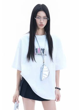 kk soul美式复古数字印花小众纯棉重磅半袖宽松中性风潮牌T恤上衣