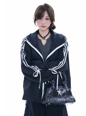 kk soul韩系甜美温柔蝴蝶结防晒衣外套户外运动风轻薄防晒服上衣