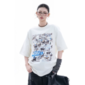 soul慵懒风夏季 情侣半袖 印花涂鸦oversize高级感新款 短袖 T恤潮