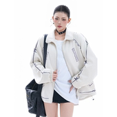 cleanfit个性 soul春季 线条描绘小众夹克宽松翻领潮牌中性外套