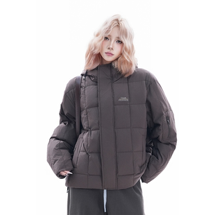 kk soul美式复古90白鸭绒保暖连帽羽绒服潮牌防寒保暖情侣面包服