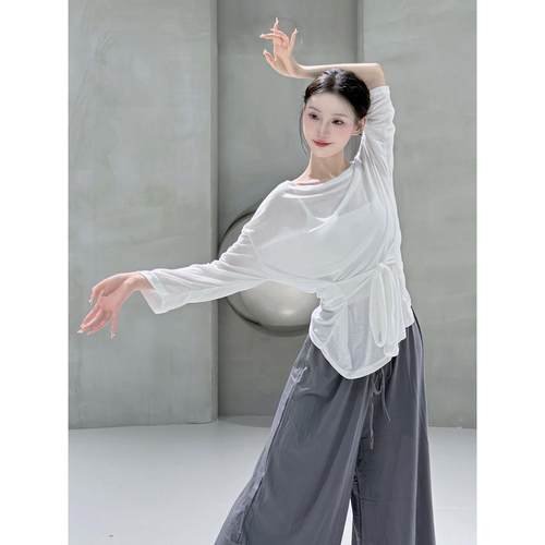 服女穿上衣生形体罩衫现代舞舞蹈练功服搭日常古典舞宽松长袖艺考 - 封面