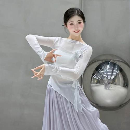 仙气夏季古典舞罩衫上衣舞花朵