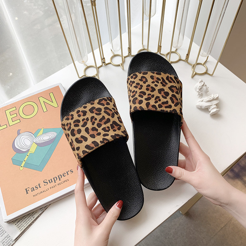 歐美風複古性感街頭豹紋拖鞋少女夏季chic時尚外穿平底壹字涼拖鞋在類目 女鞋, 拖鞋中 - 來自Buy2taobao.com提供專業的淘寶代購服務