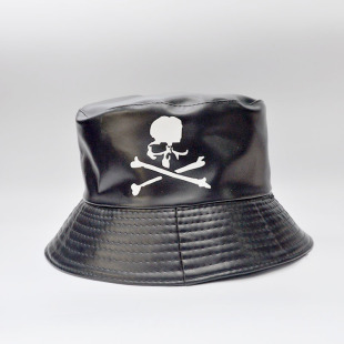 mastermind japan mmj渔夫帽平顶 pu皮遮阳男女同款 低调盆帽子