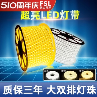 fsl佛山照明led灯带条三色家用户外防水长条霓虹客厅220V超亮官方