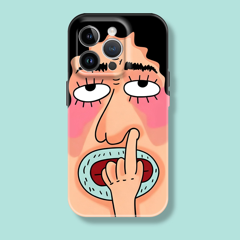 卡通猥琐大叔搞怪趣味男女苹果iphone17promax适用16pro透明15plus/xs/14全包菲林软壳华为小米荣耀13手机壳