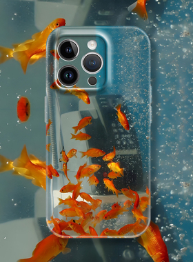 新款艺术生金鱼电话高级感苹果iphone17promax适用15pro保护14minxs13全包防摔菲林软华为小米荣耀16pr手机壳