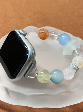 天然水晶表带多宝水晶适用于applewatch华为手表通用高端原创DIY