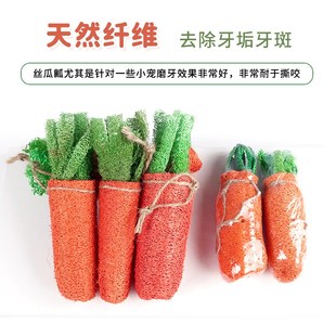 兔兔玩具兔子磨牙丝瓜络玩具胡萝卜豚鼠龙猫磨牙洁齿耐咬小兔子